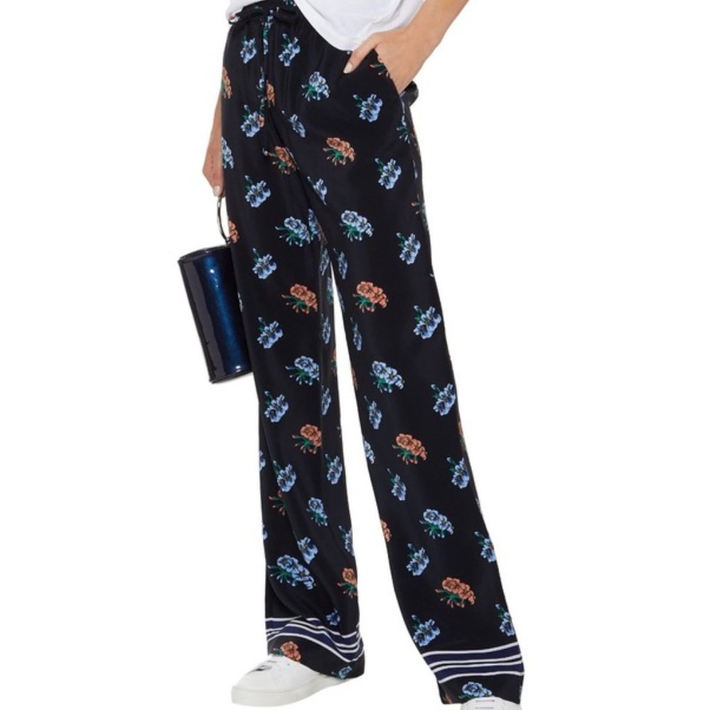 MARKUS LUPFER AGNES FLORAL-PRINT SILK TROUSERS